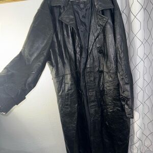 Women's Black Leather Coat